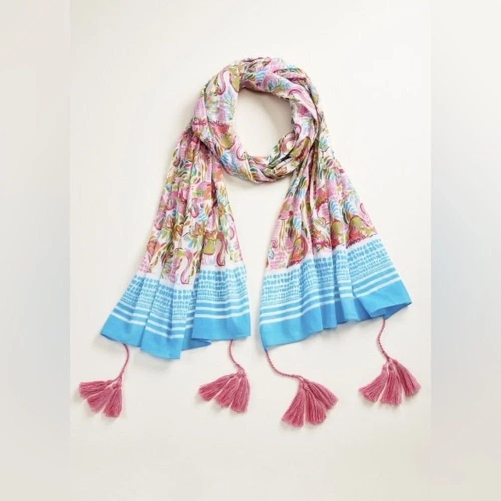 Charlie Paige NWT! Pink/ Multi Flamingo Print Scarf
Made In India - Picture 2 of 14